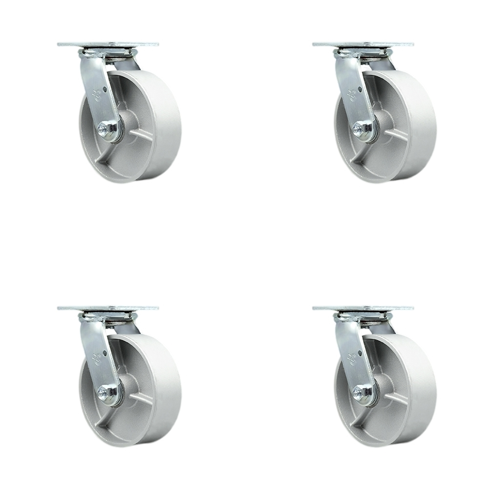 Service Caster, 6in. x 2in. Plate Casters, Wheel Diameter 6 in, Caster Type Swivel, Package (qty.) 4, Model# SCC-30CS620-SSR-4